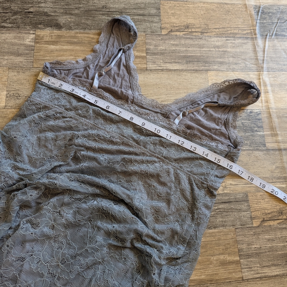 Soma dove gray lace overlay nightgown sleepwear size L NWT - Picture 6 of 8